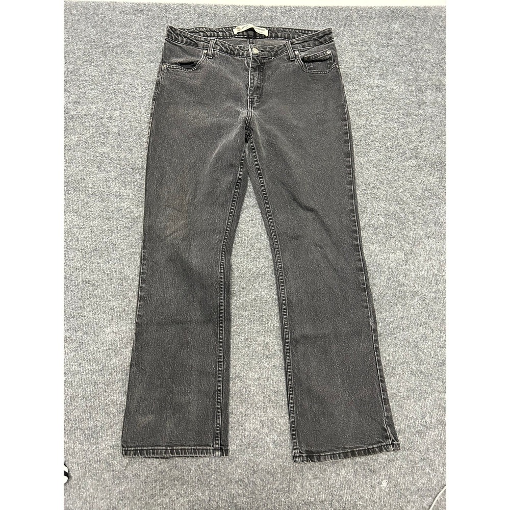 Harley Davidson Jeans Womens Size 16 Black Bootcut Stretch Denim Faded Wash